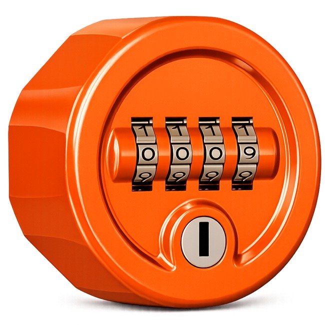 Dom Ronis Picto P4 mechanical 4 dial combination lock orange