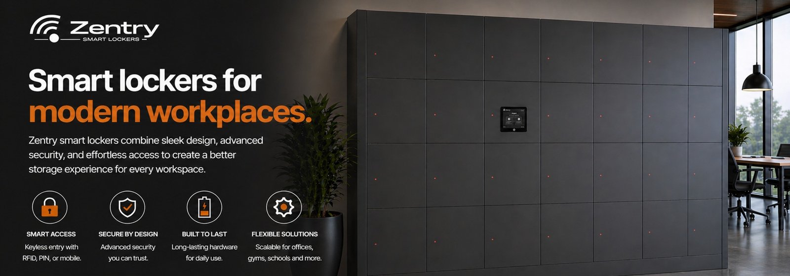Zentry smart lockers for offices workplace schools gyms