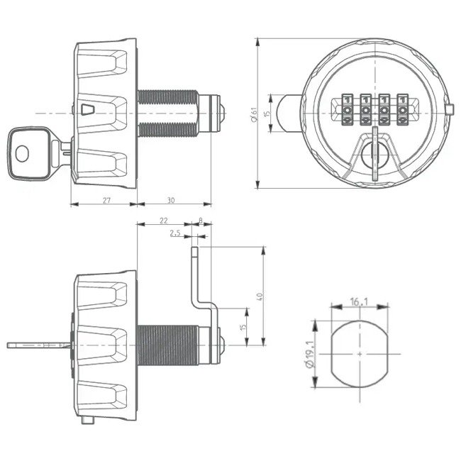 PyKTO 4 Combination Lock | Custom Branding - Image 5